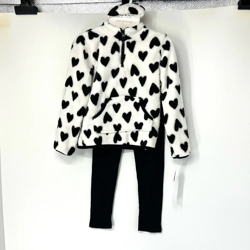 Nicole miller New York NWT girls leggings fleece scrunchie set size 6
